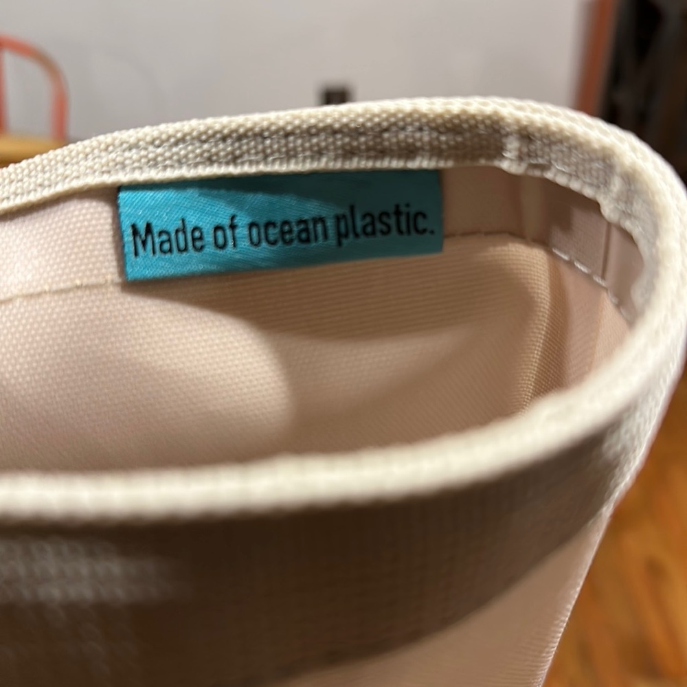 Book bag made out of ocean plastic